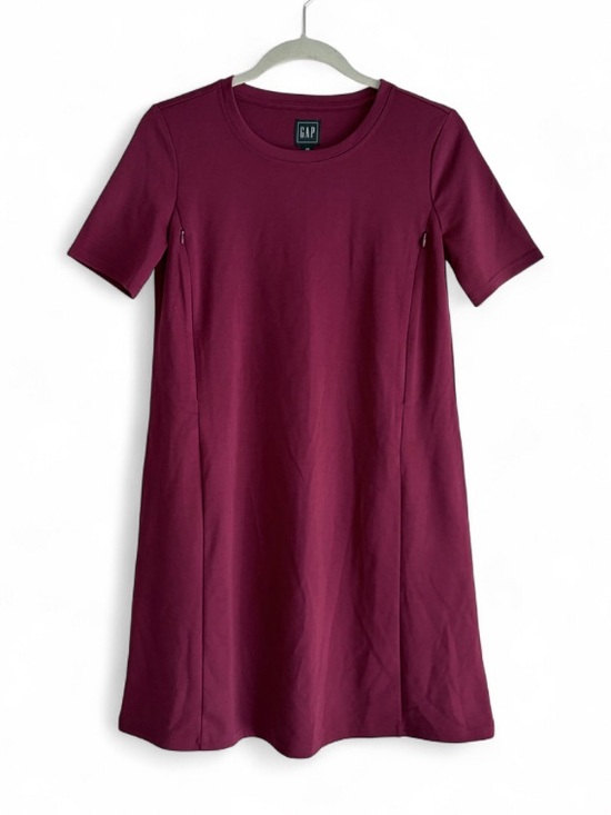 GAP Dresses & Skirts - Gap Maternity Burgundy Short Sleeve Nursing Zipper Dress Size XS